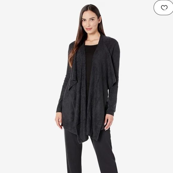 Barefoot Dreams CozyChic Ultra LiteHi/lo Cardi Black - Picture 2 of 8